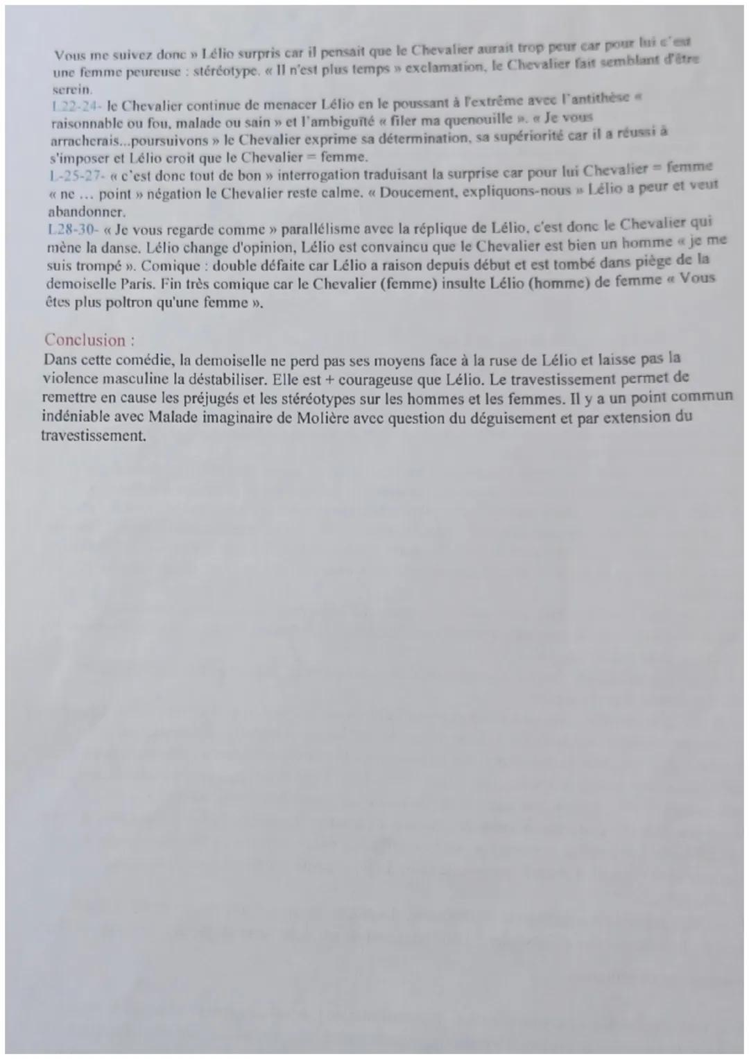 Parcours: Spectacle et comédie
Quand le déguisement dévoile (1)
30
10
15
20
25
5
Marivaux, La fausse suivante (1724) (III, 3)
LÉLIO
1 Point 
