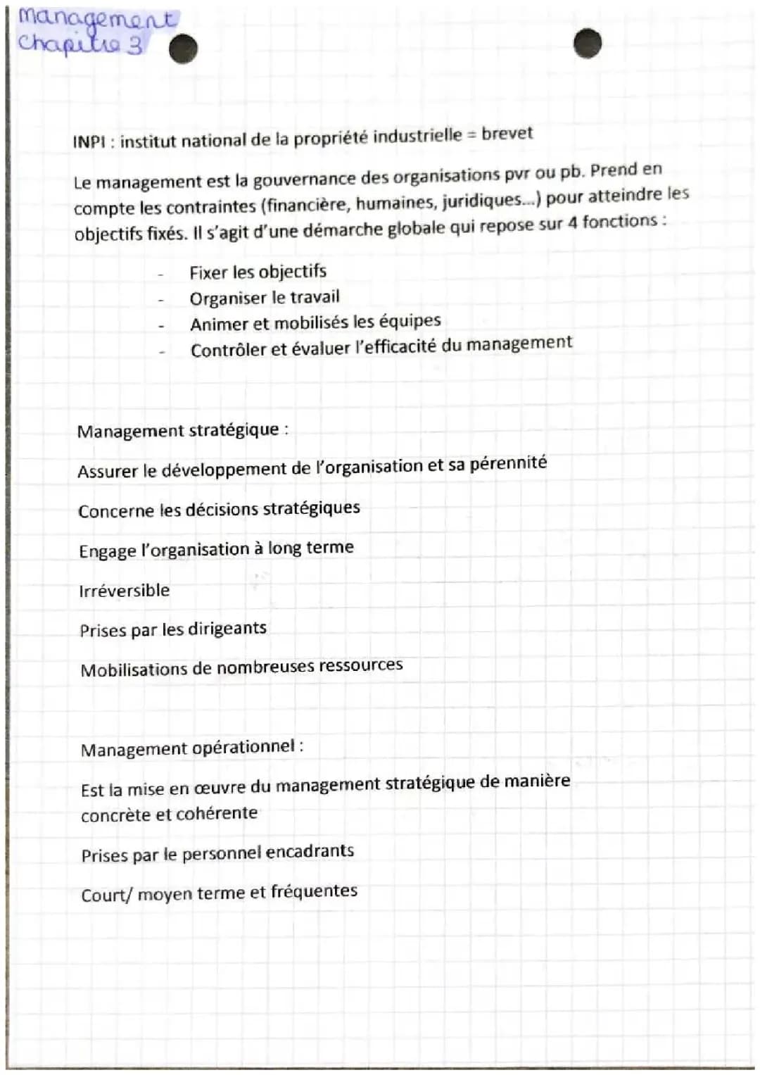 Management première stmg : chapitre 3 management stratégique et opérationnel 