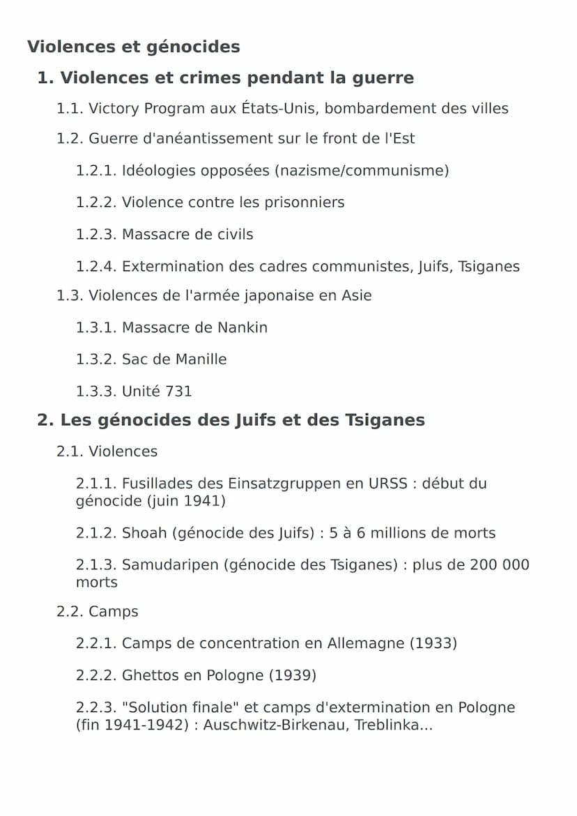 Violences et
génocides
Violences et crimes
pendant la guerre
Les génocides des
Juifs et des Tsiganes
Victory Program aux États-Unis,
bombard