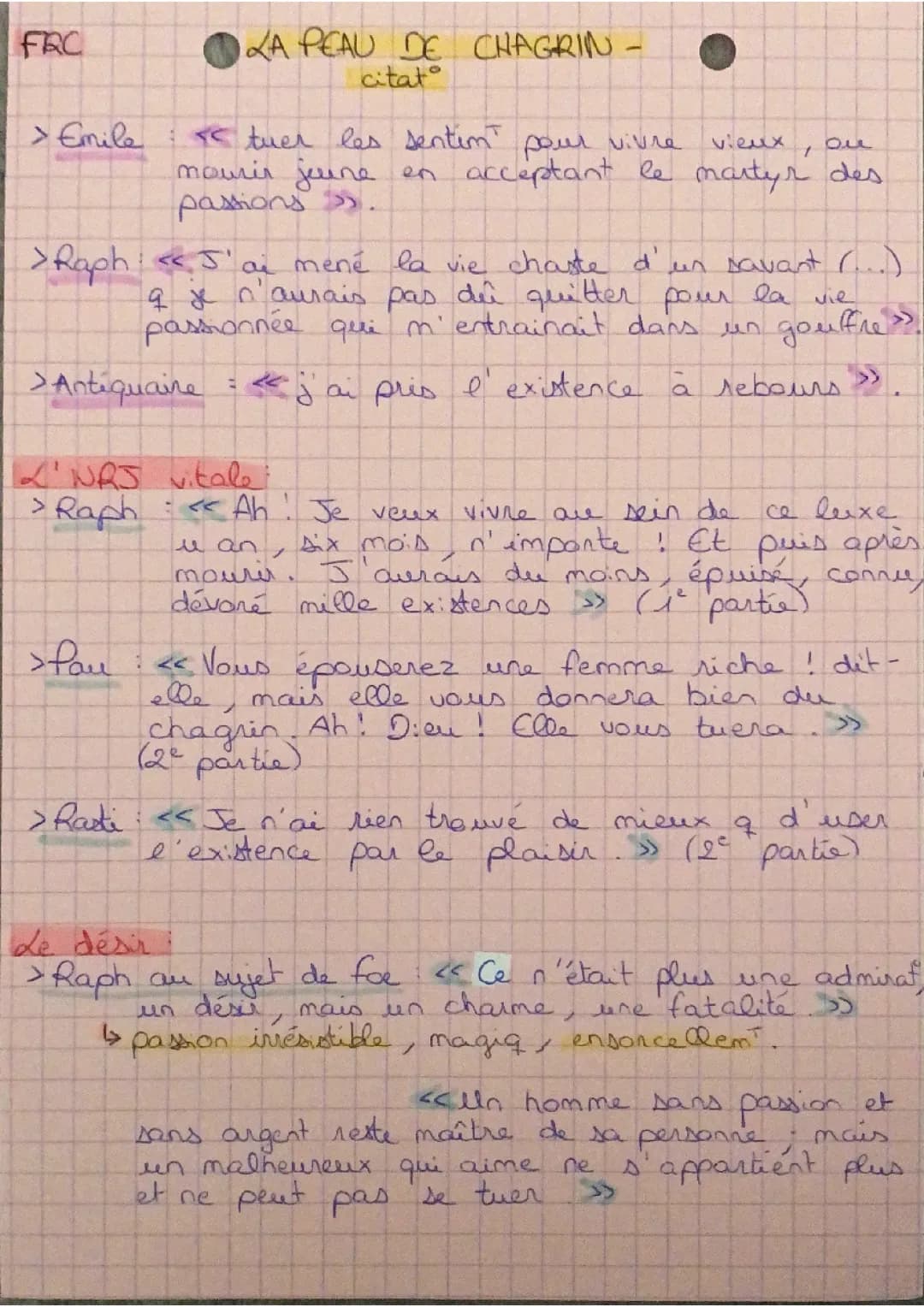 Citations - La Peau de Chagrin