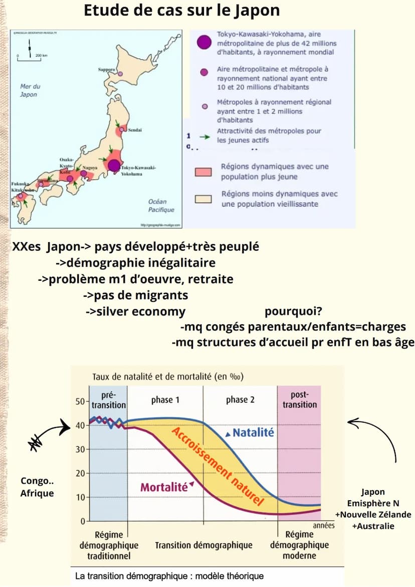 géographie
Notions
Démographie :l'étude del a populatº. Cette science étudie notamment les
variatº de la populatº dans et entre les territoi