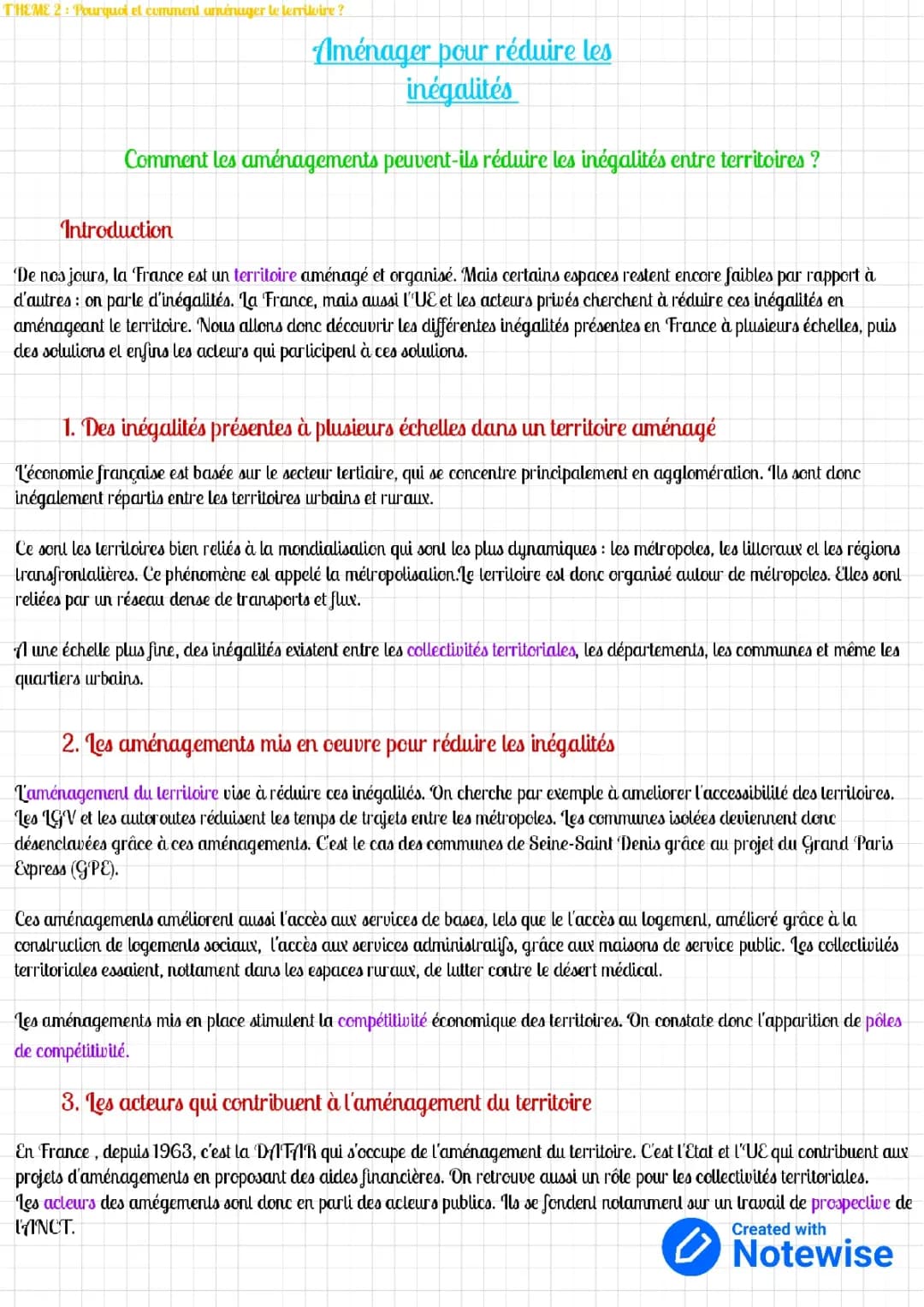 Aménager pour réduire les inégalités 