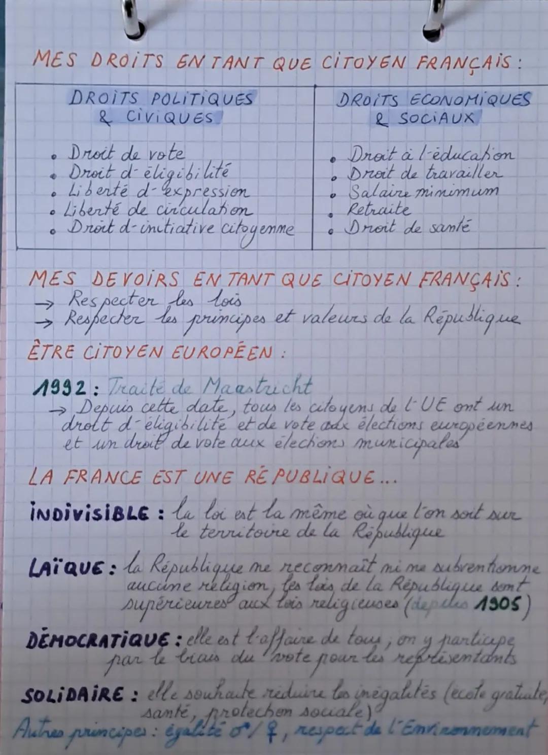 --- OCR Start ---
EMC
17
LA RÉPUBLIQUE FRANÇAISE ET SES VALEURS
Ieme République: depuis 1958 (1²re: 1792-1799)
A. UNE NATION, DES VALEURS:
L