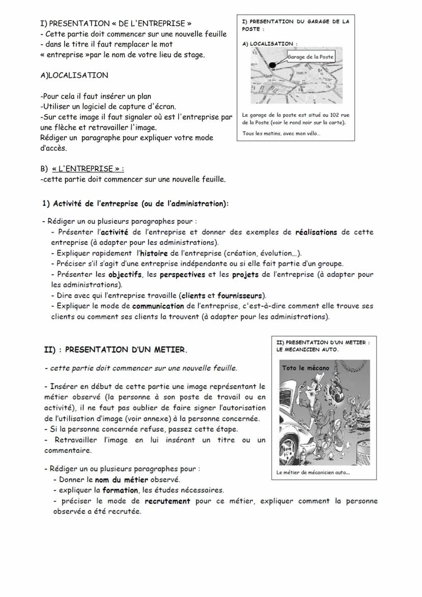 Modèle pour le rapport de stage 3eme
Les consignes et le plan ci-dessous sont donnés à titre indicatif.
-Il faut reprendre les titres avec l