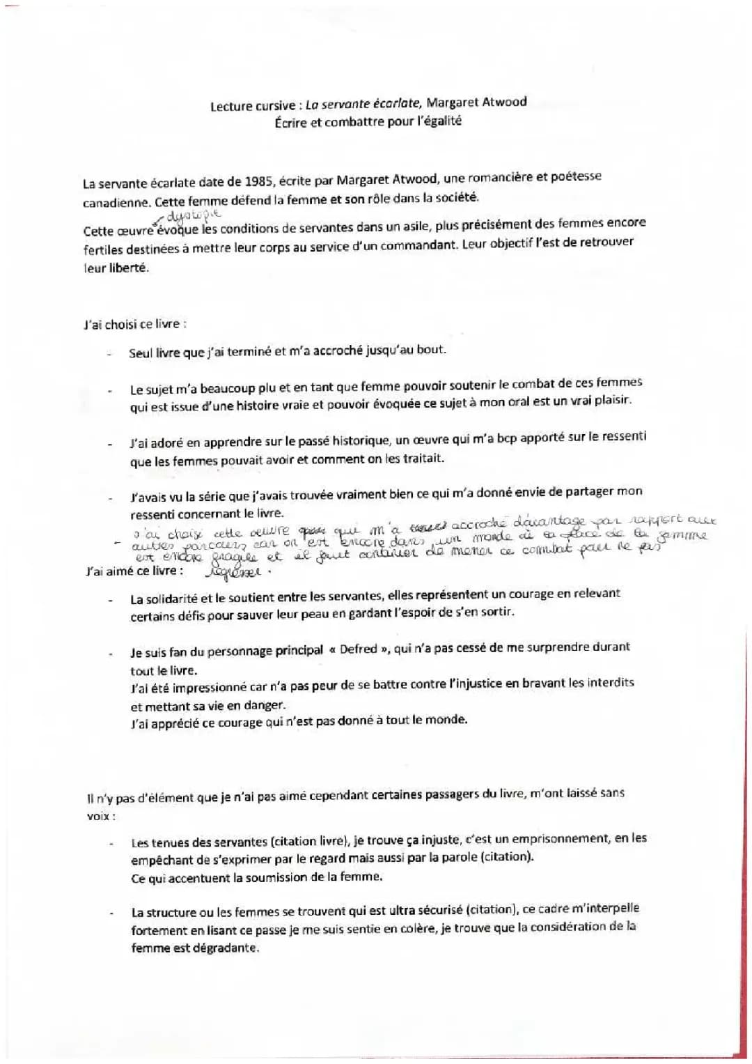 Analyse de La Servante écarlate de Margaret Atwood : condition des femmes, courage et résistance