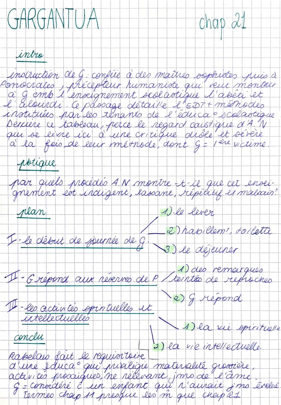 GARGANTUA
chap 21
intro
lal
instruction de G. confice à des maîtres sophictes puis à
Ponocrates, précepteur humaniste qui veut montaer
emb i