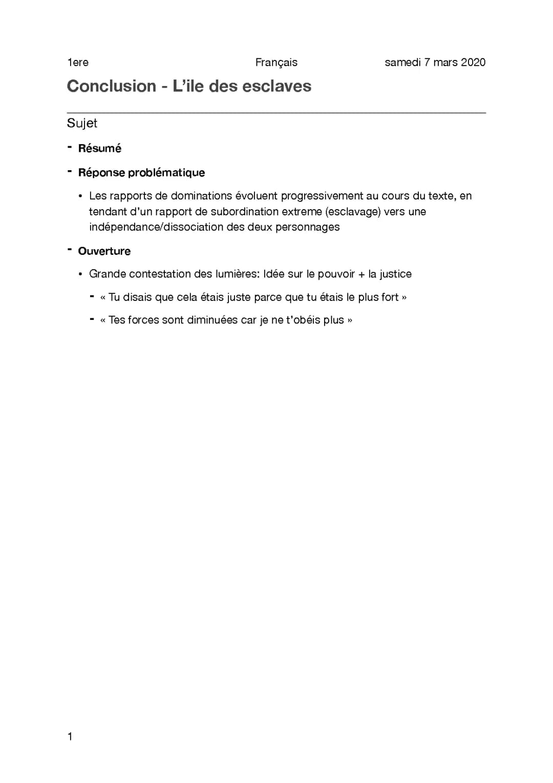 Lîle des Esclaves Résumé PDF et Analyse Scène 1