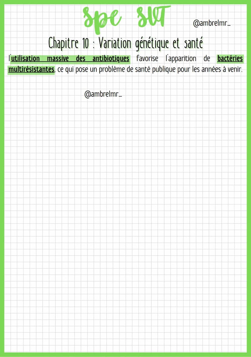 spe sit
SUT
@ambrelmr_
Chapitre 10 Variation génétique et santé
MUTATIONS, PATRIMOINE GÉNÉTIQUE ET SANTÉ
●
La mucoviscidose, un exemple de m