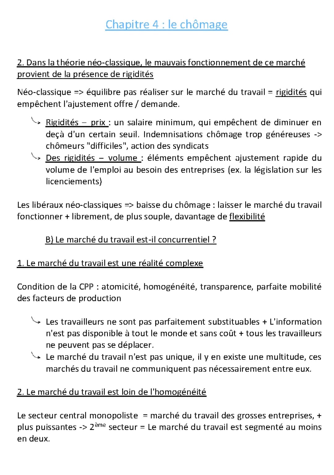 Fiche de Révision SES Terminale PDF: Chômage et Flexibilisation du Travail