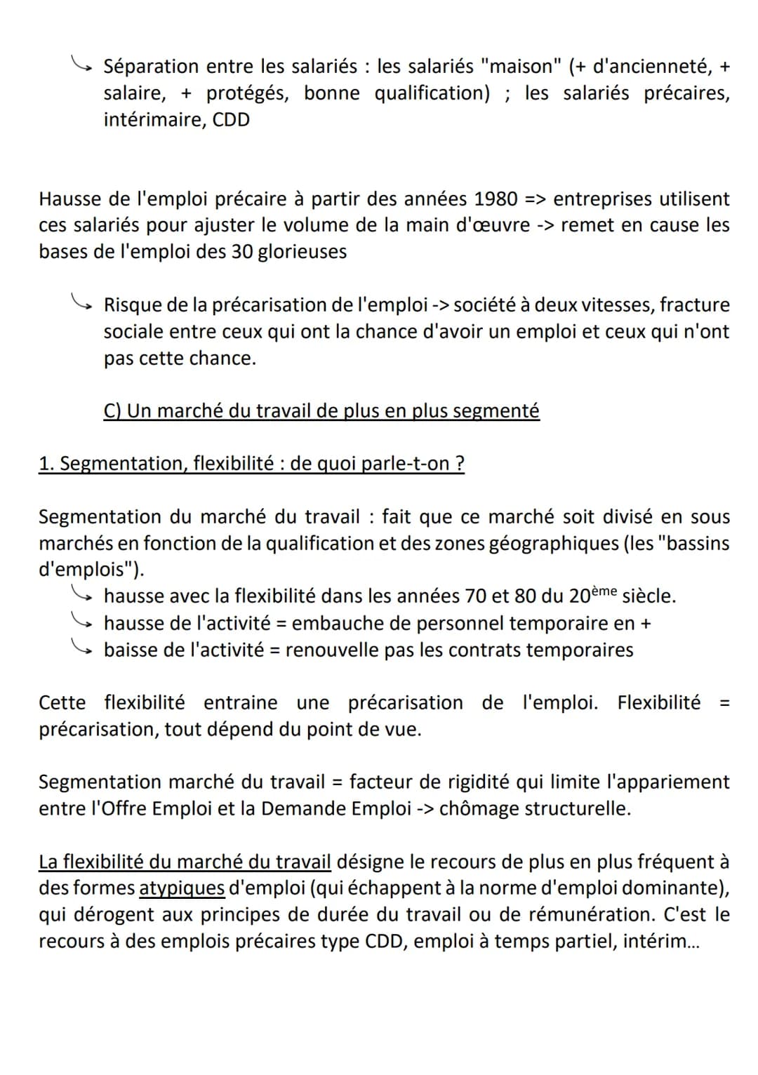 Chapitre 4 : le chômage
2. Dans la théorie néo-classique, le mauvais fonctionnement de ce marché
provient de la présence de rigidités
Néo-cl