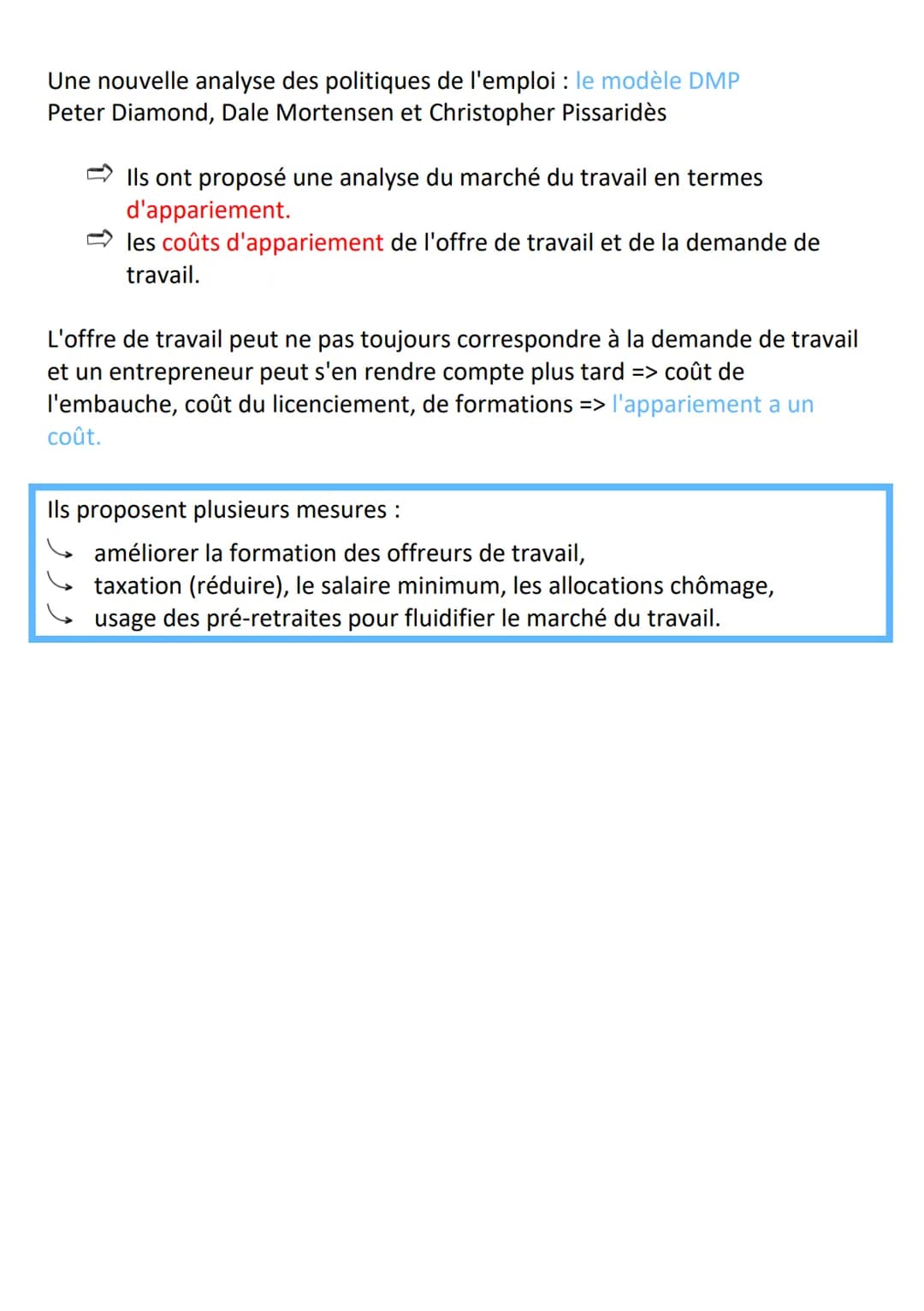 Chapitre 4 : le chômage
2. Dans la théorie néo-classique, le mauvais fonctionnement de ce marché
provient de la présence de rigidités
Néo-cl