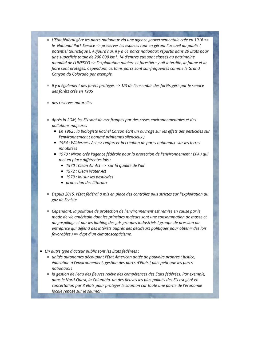 Les Etats-Unis et la
question environnementale
tensions et rivalités Les Etats-Unis et la question environnementale :
tensions et contrastes
