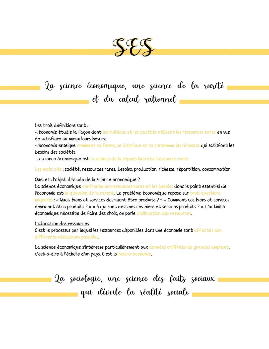 Les grandes questions de l'économie, de la sociologie et de la science politique