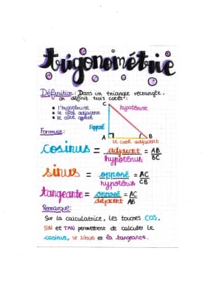 Know Lignes trigonométriques dans le triangle rectangle : cosinus, sinus, tangente thumbnail