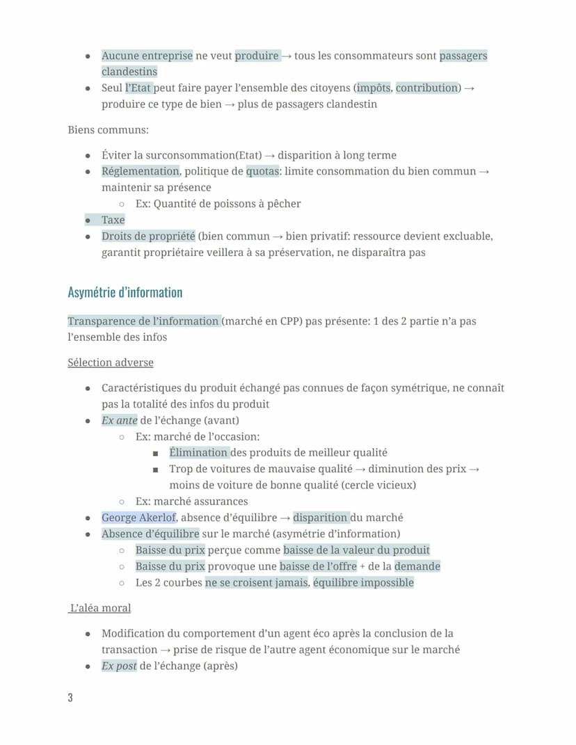 Intro:
Imperfections de marché: monopole, oligopole
Marché n'aboutit pas à la meilleure situation pour la collectivité= défaillance de march