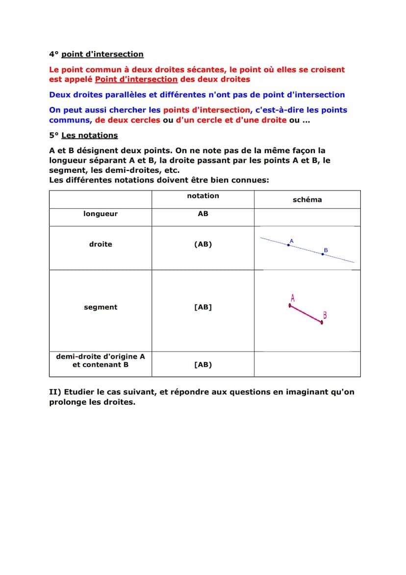 Bilan: Géométrie.
I: Les droites
1. Les droites parallèles
Deux droites sont parallèles entre elles lorsqu'elles ne se croisent
jamais, même