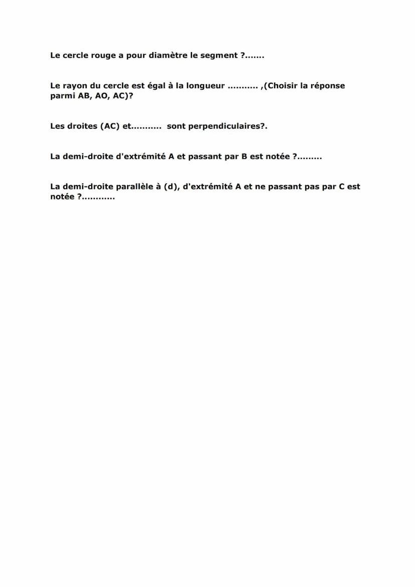 Bilan: Géométrie.
I: Les droites
1. Les droites parallèles
Deux droites sont parallèles entre elles lorsqu'elles ne se croisent
jamais, même