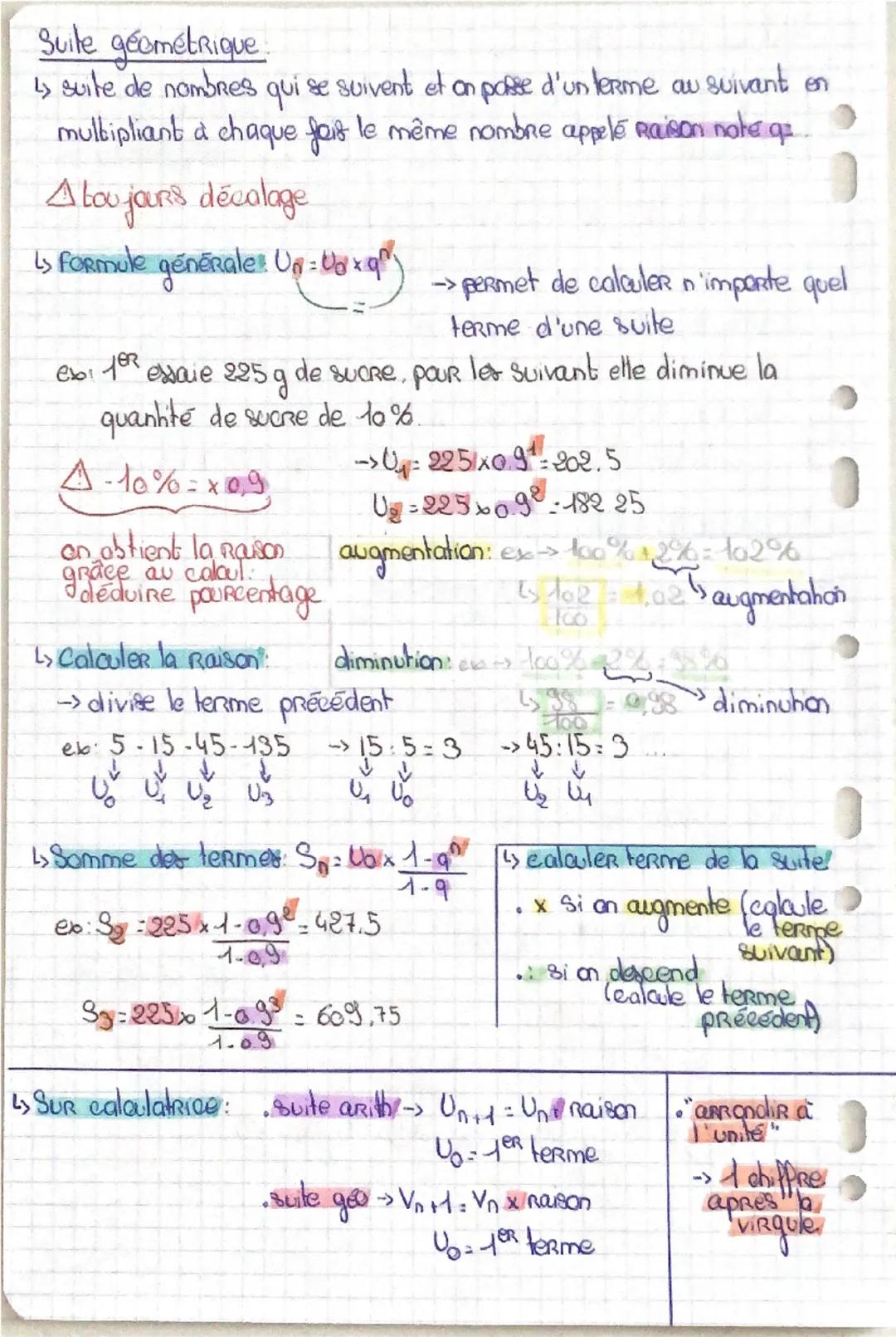 Suites arithmétiques:
is suite de nombres quise suivent et on passe d'un terme au suivant en
ajoutant à chaque fois le même nombre appelé ma