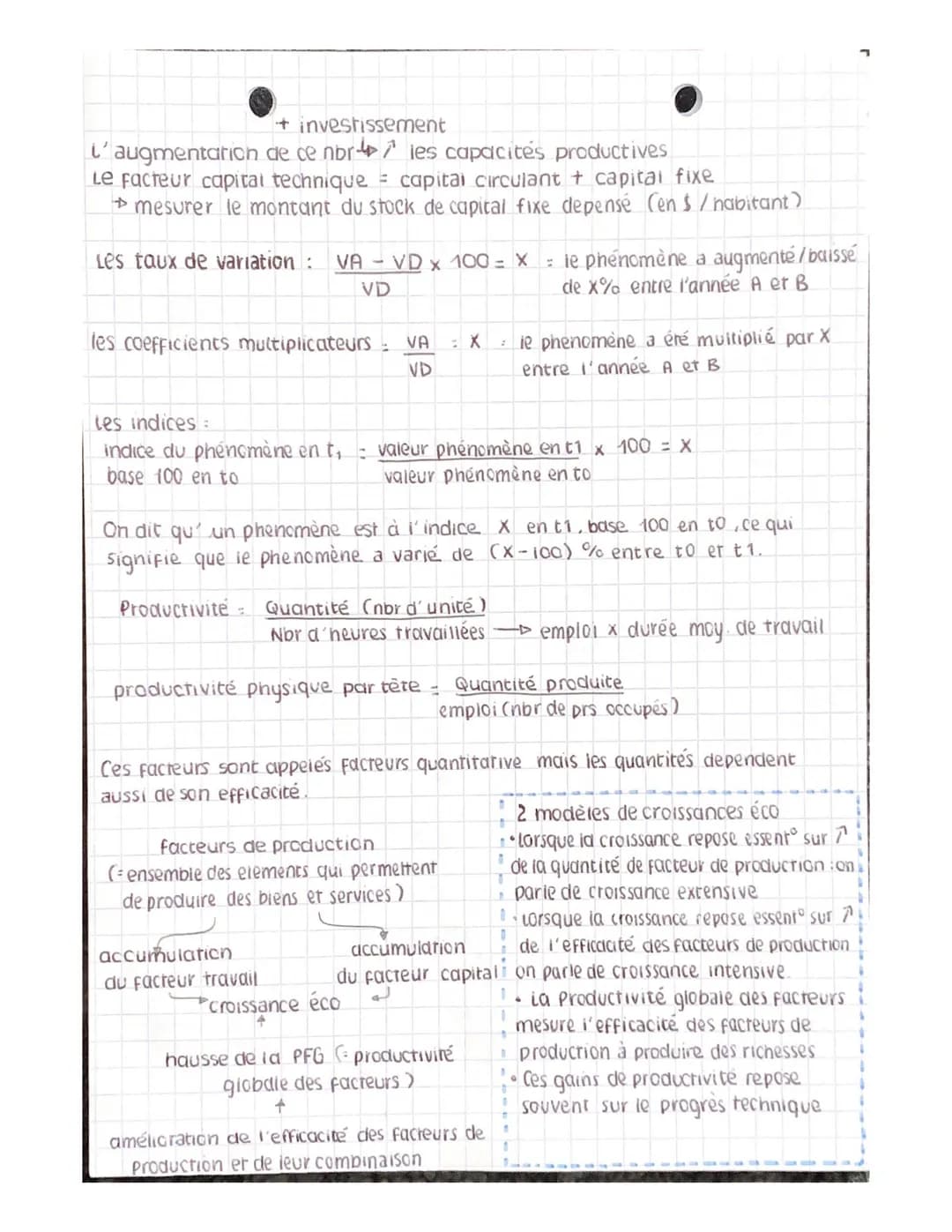 CHAPITRE 1
I. La croissance éco et ses explications:
A. La croissance économique définition et méthode de mesure
1. Le PiB un indicateur de 