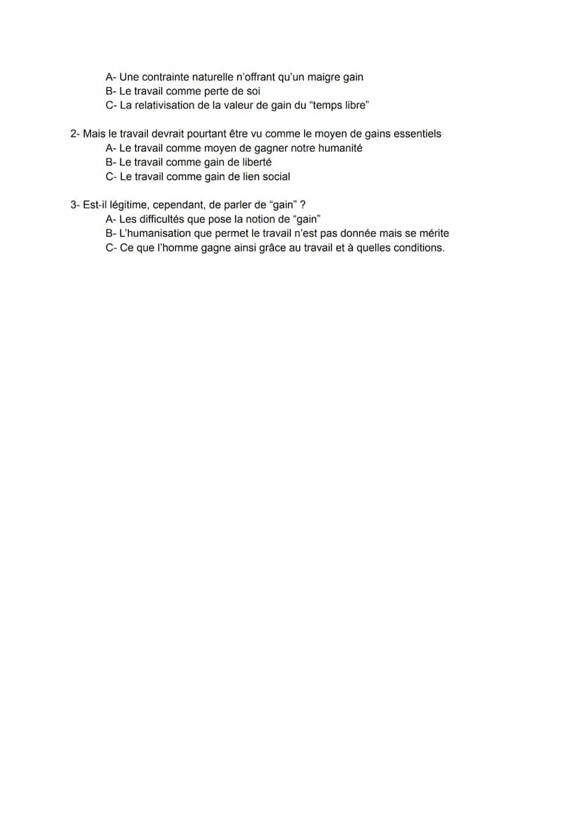 Le travail
-Activité demandant un effort et accomplie dans un but ultime.
-Aspect de pénibilité et de contrainte qui font que le travail n'e