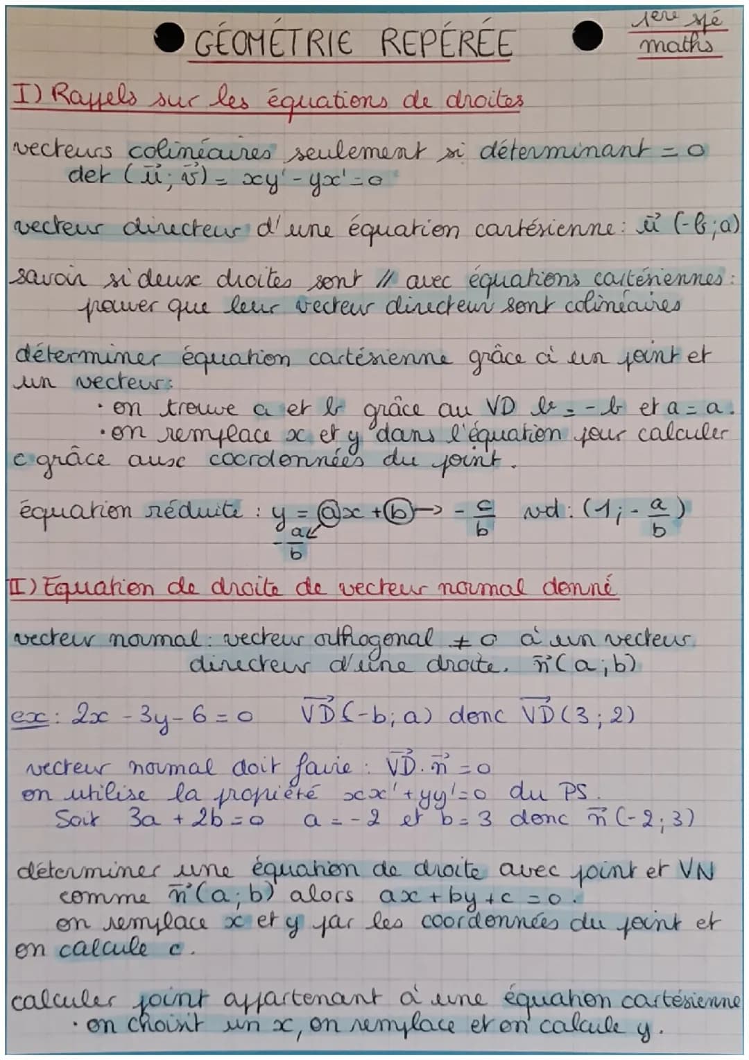 Géométrie repérée 