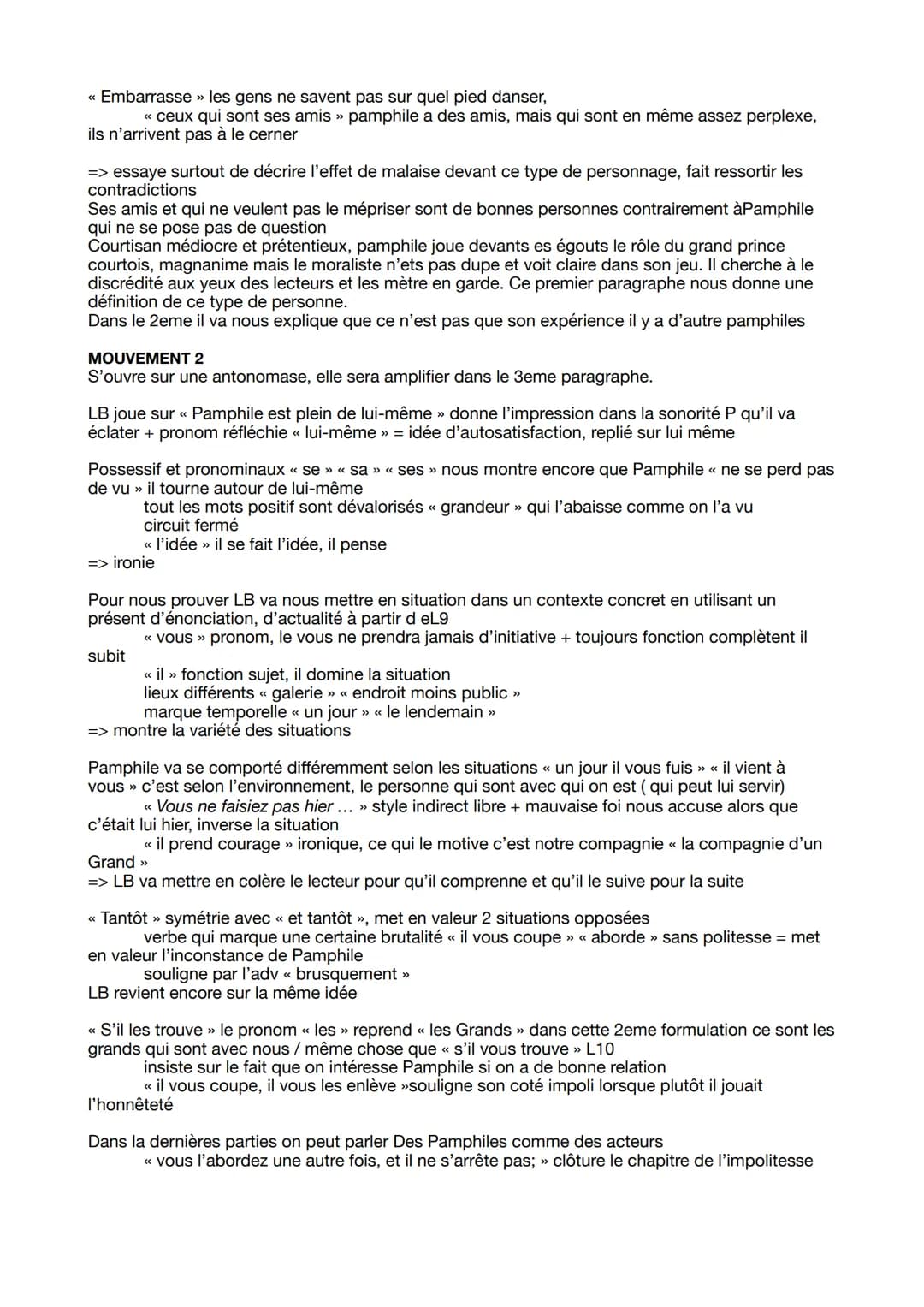 INTRO
LB joue sur les variables du mots de Pamphile
Il procédé selon un raisonnement inductif # raisonnement déductif
Lecture linéaire n°3 :