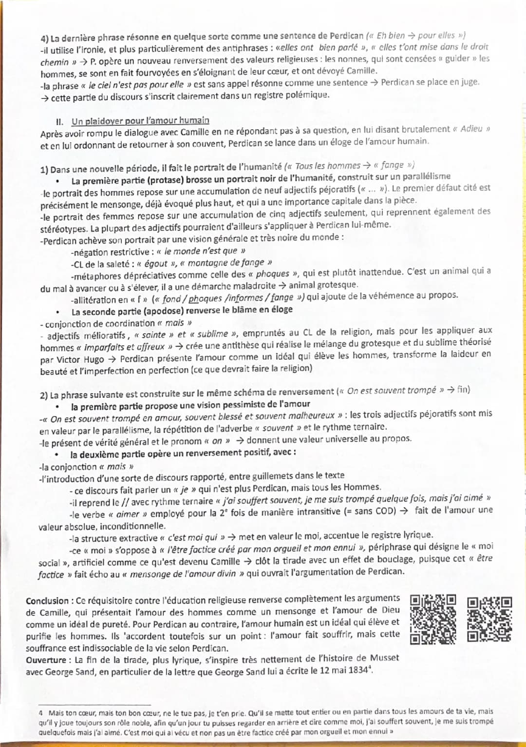 Texte bac 1: la vision de l'amour de Perdican (acte II, scène 5)
[Le jour de l'oral, bien respecter les 4P de l'introduction]
L'extrait à co