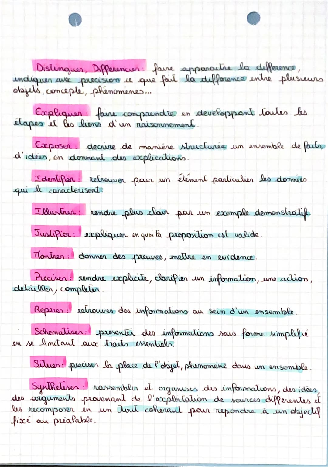 ST2S
vorbes de consignes
Analyser decomposer une situation, un document en ses
differents éléments, établir les liens entre eux et faire eme