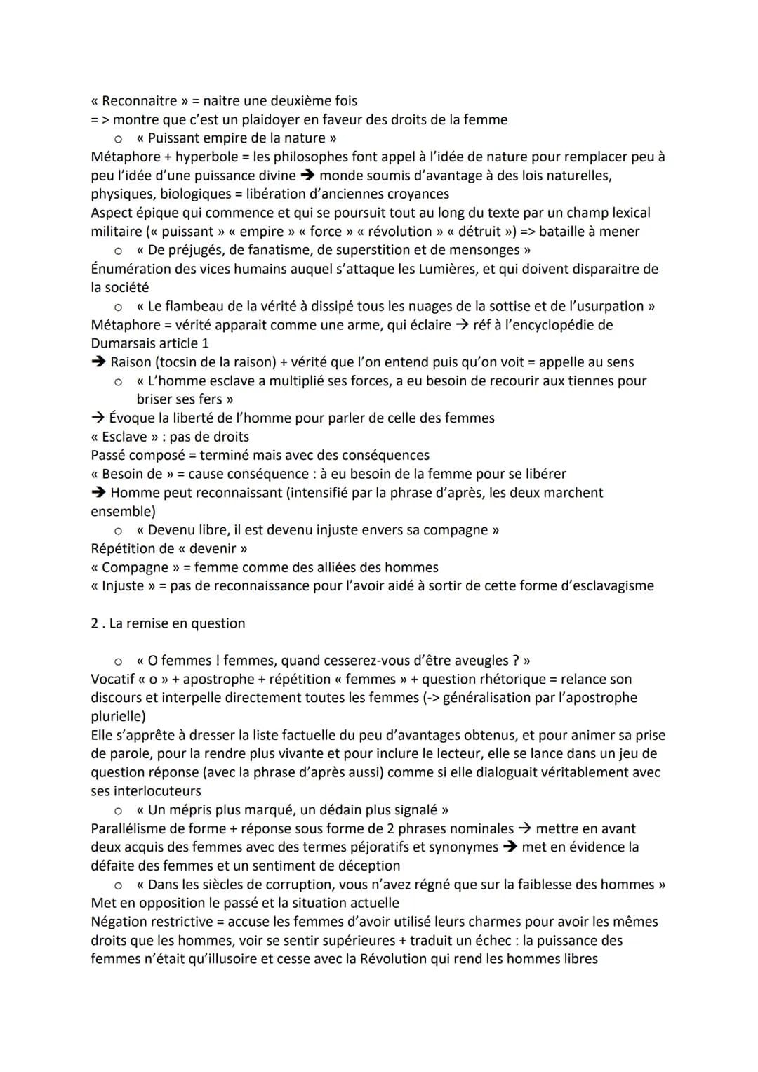 Postambule de la déclaration des droits de la femme et de la citoyenne : << Femme, réveille-
toi >>
Introduction :
●
Olympe de gouges (1748-