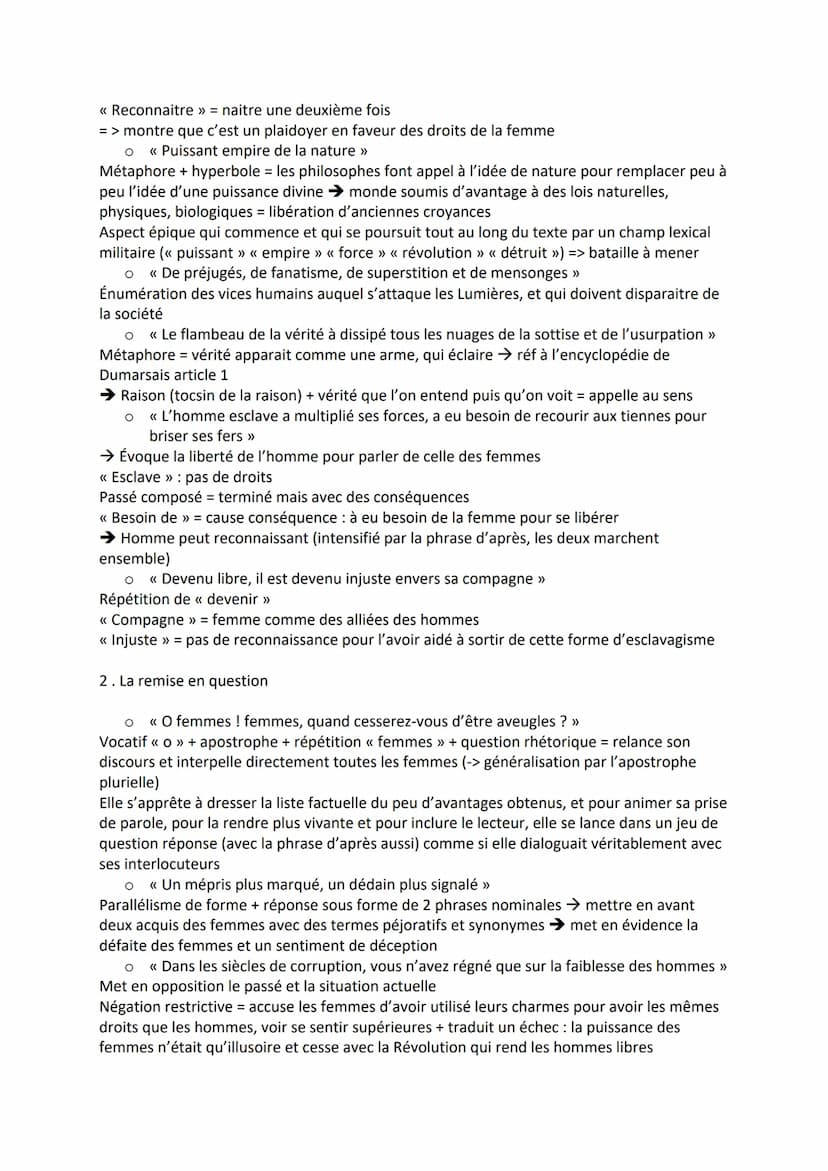 Postambule de la déclaration des droits de la femme et de la citoyenne : << Femme, réveille-
toi >>
Introduction :
●
Olympe de gouges (1748-