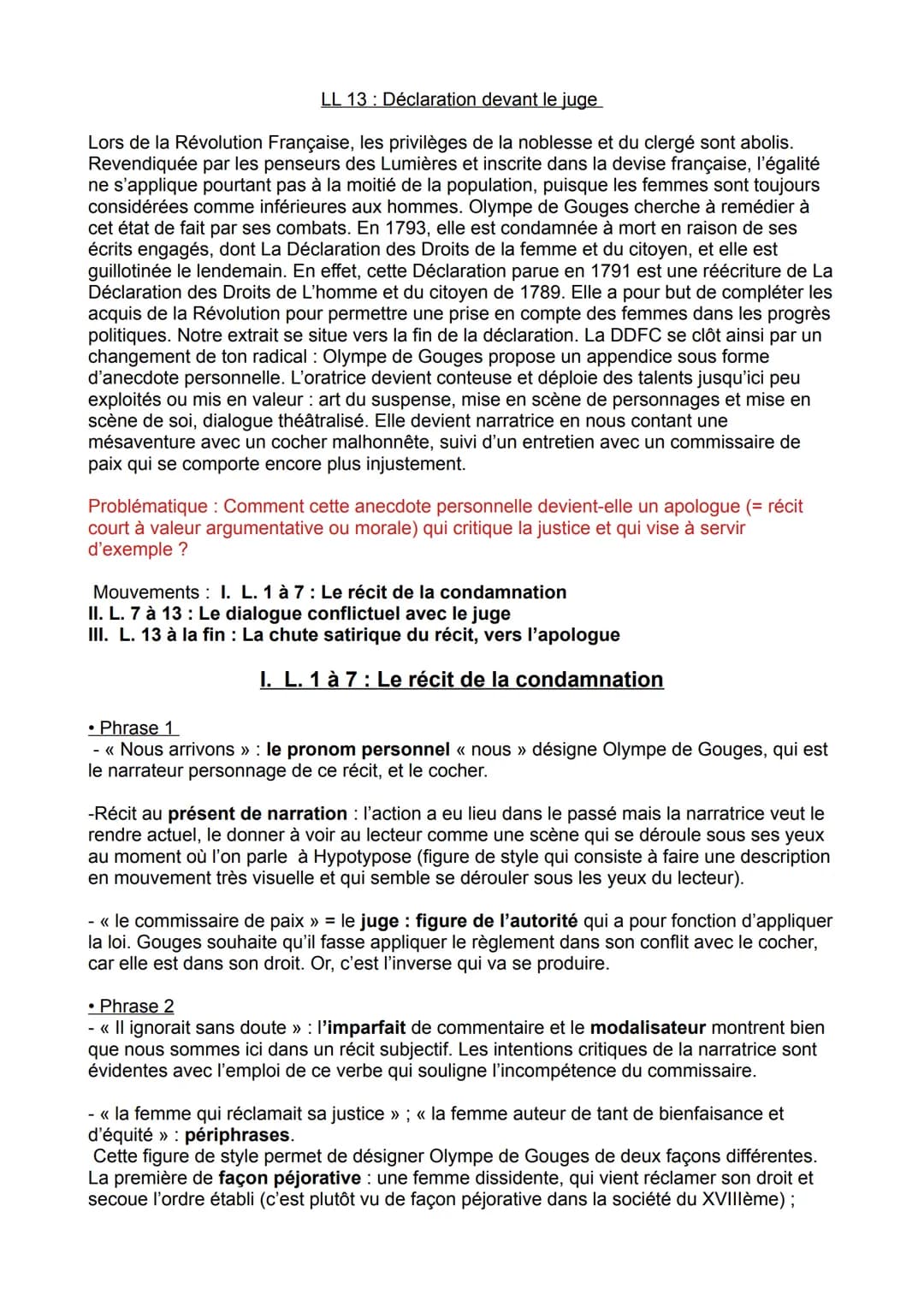 OBJET D'ÉTUDE: LA LITTÉRATURE D'IDÉES DU XVIE AU XVIIIE SIÈCLE
Ol: Déclaration des droits de la femme et de la citoyenne, Olympe de Gouges, 