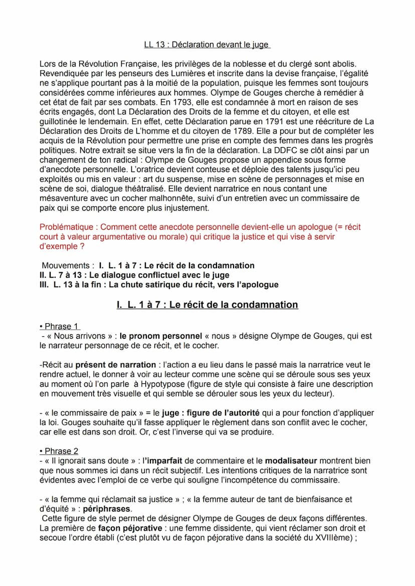 OBJET D'ÉTUDE: LA LITTÉRATURE D'IDÉES DU XVIE AU XVIIIE SIÈCLE
Ol: Déclaration des droits de la femme et de la citoyenne, Olympe de Gouges, 