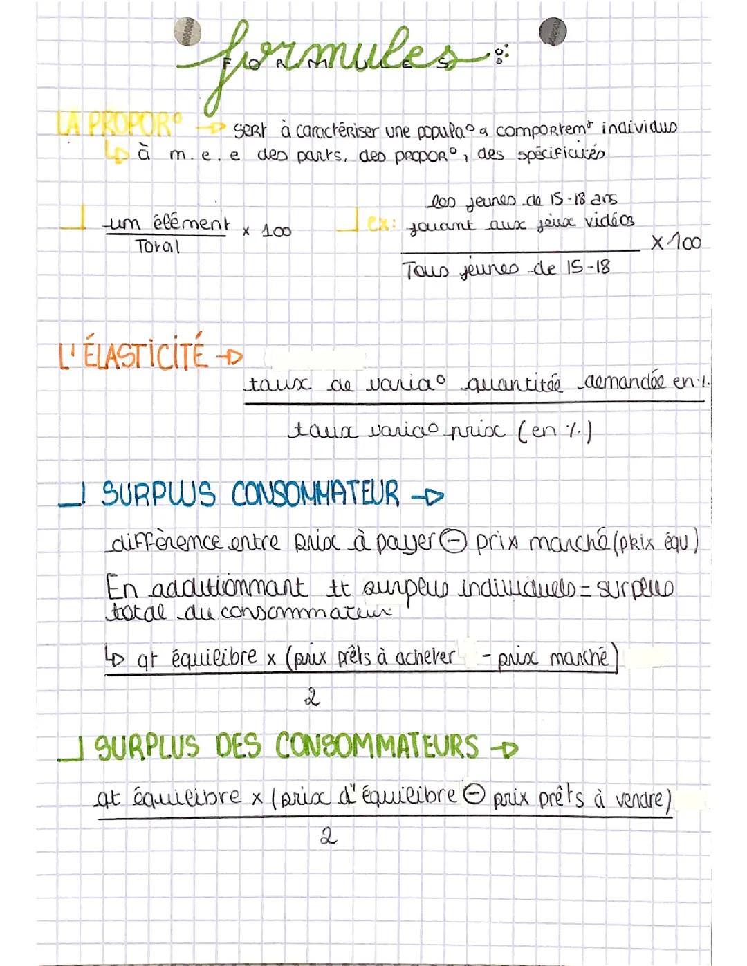 formules SES première 
