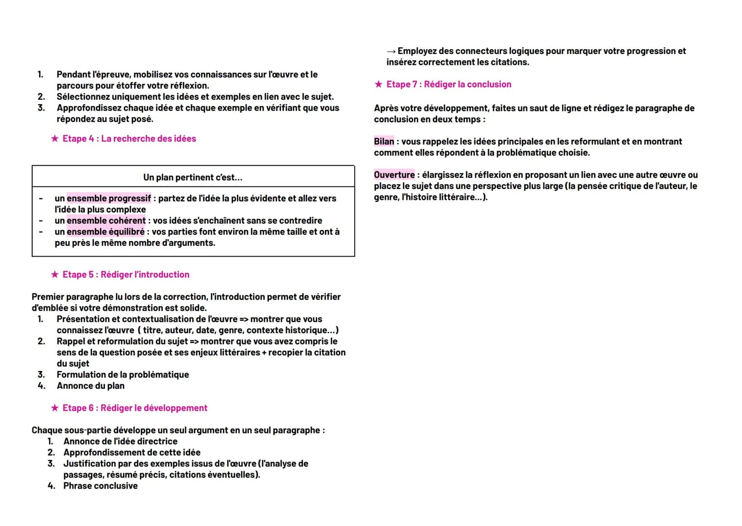 Methodologie
LA DISSERTATION
Définition : Le sujet de dissertation porte sur une question littéraire, en rapport
avec une œuvre et un parcou