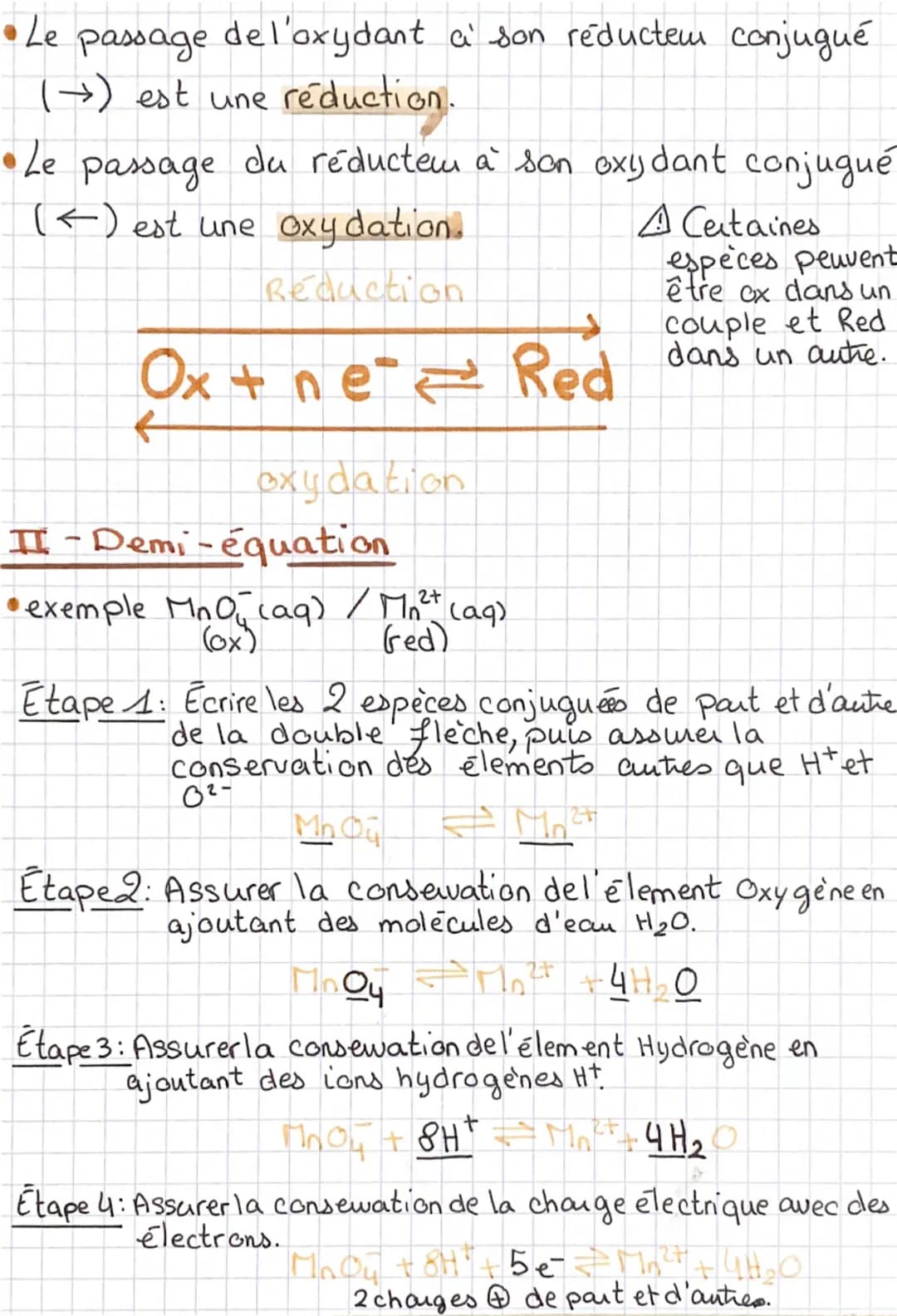 # CHAPITRE 2:

# RÉACTIONS D'OXYDOREDUCTIONS

I- Oxydation et réduction

reduction

+2e

Cu2t

Cu

un oxydant
unréducteur

لا

-2e

oxydatio