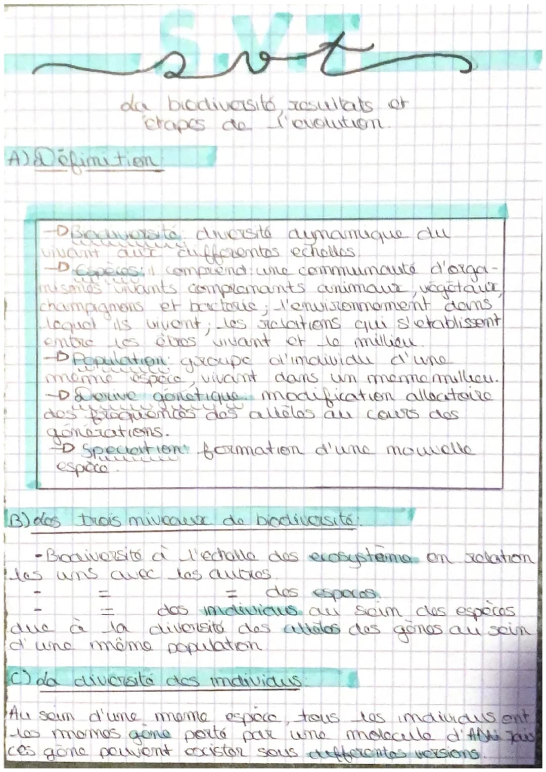 A) Definition
لقدم
da biodiversité, resultats of
etapes de l'evolution
- Bioquiversité diversité aynamique du
aux differentos echollos.
viva