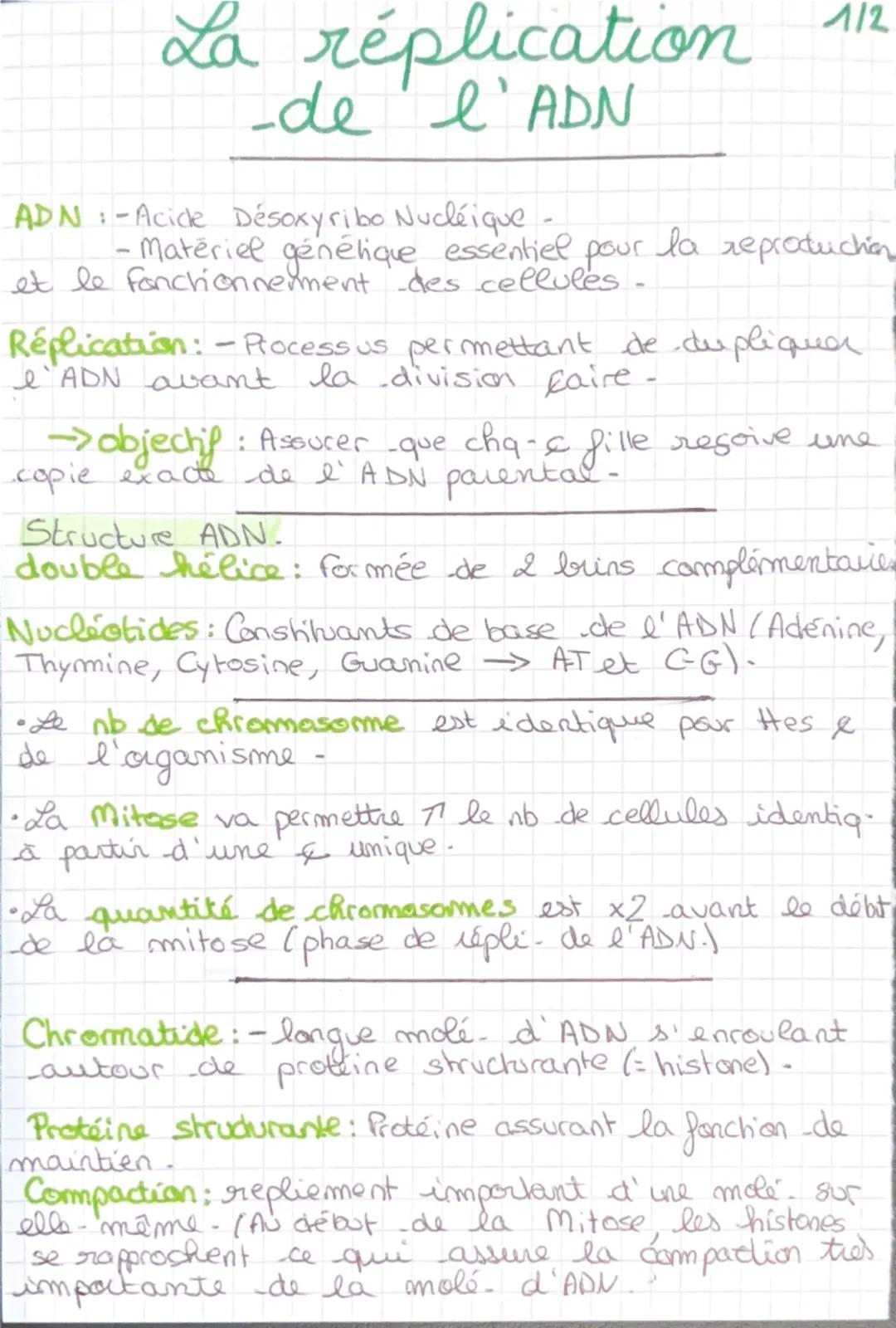 La réplication
-de l'ADN
ADN - Acice Desoxyribo Nucléique
-Matériel génétique essentiel pour
et le fonctionnement des cellules
112
la reprod
