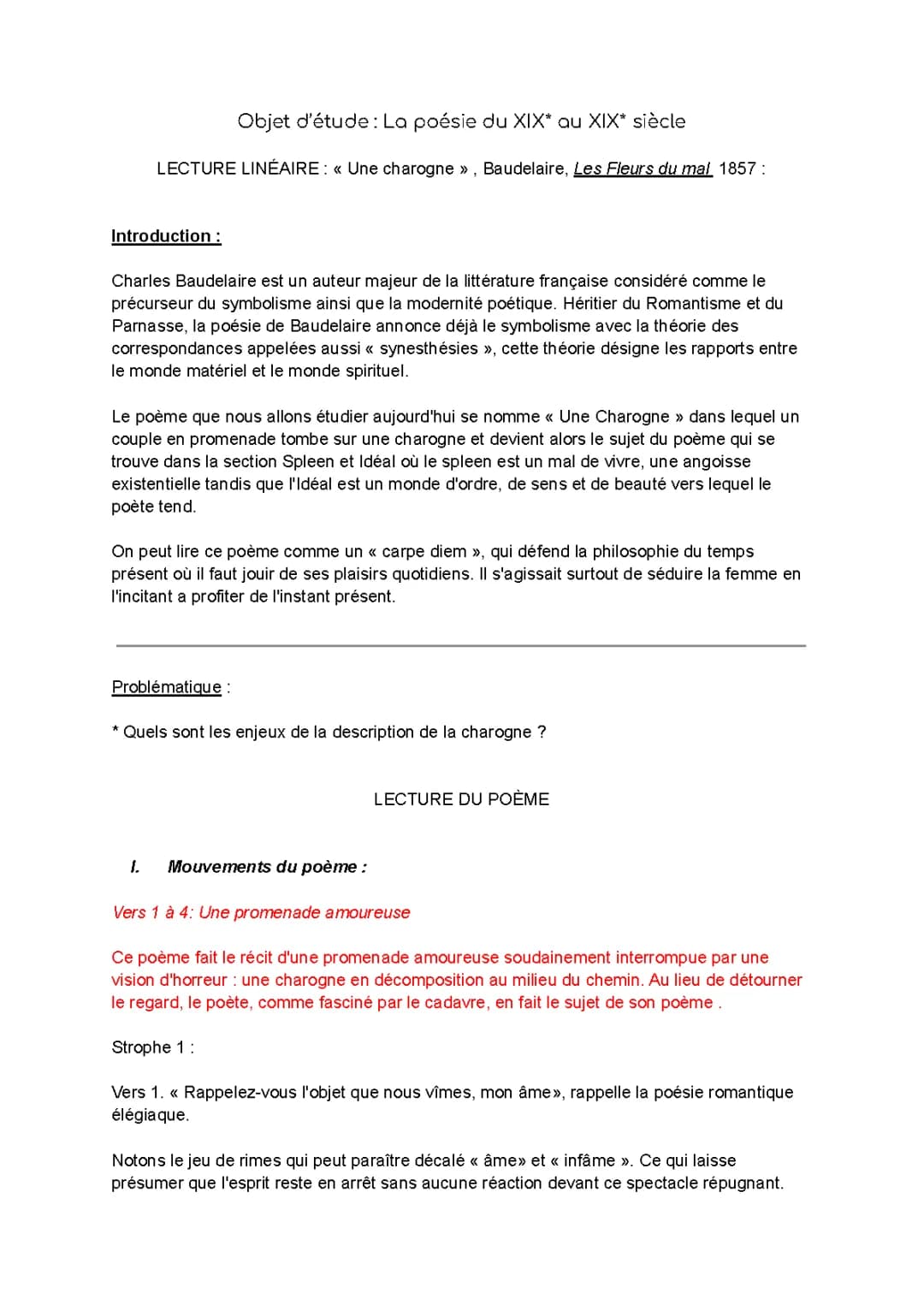 Une charogne de Charles Baudelaire