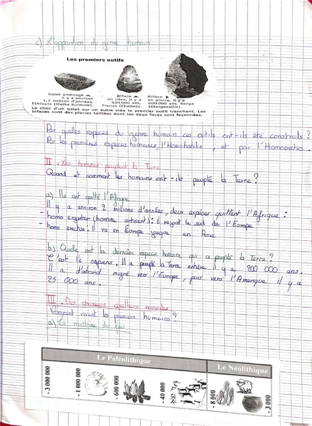 ## Les débuts de l'humanité

Chapitre 1 les débuts de l'Humanité

| Raconter et Expliquer | Dater | Définir les mots suivants |
|---|---|---