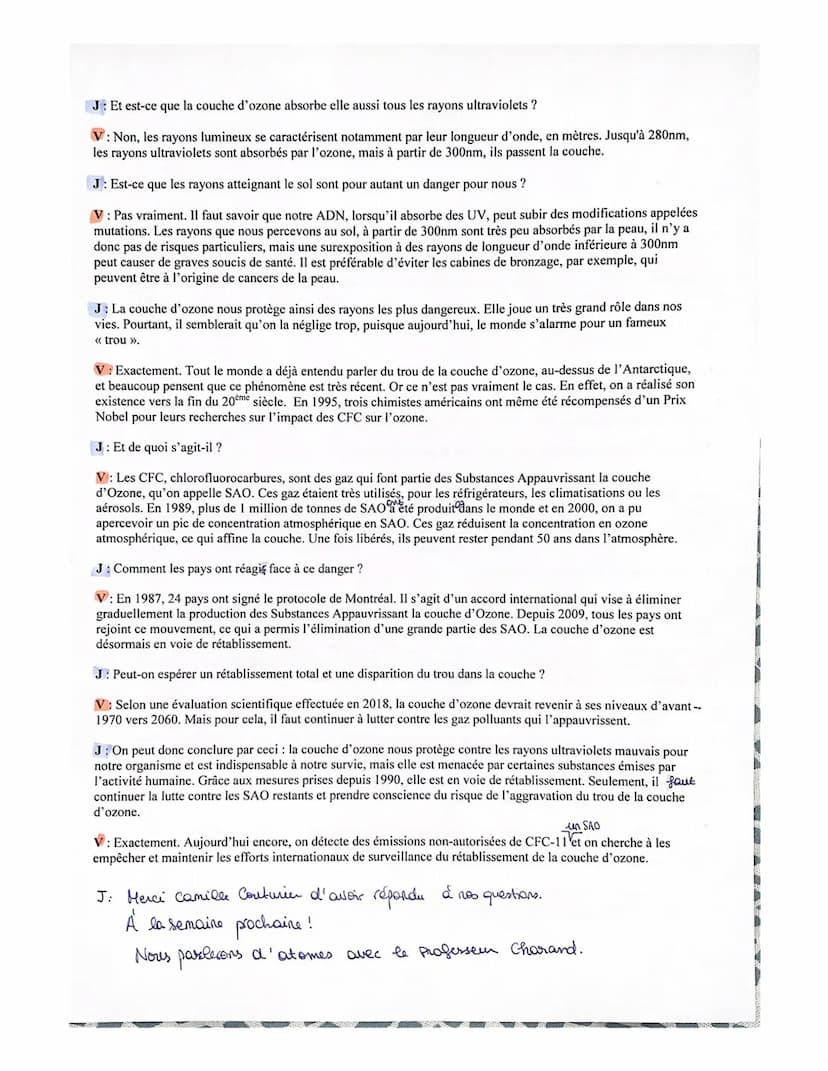 
<h2 id="lerledelacouchedozone">Le rôle de la couche d'ozone</h2>
<p>La couche d'ozone est une partie essentielle de l'atmosphère terrestre,
