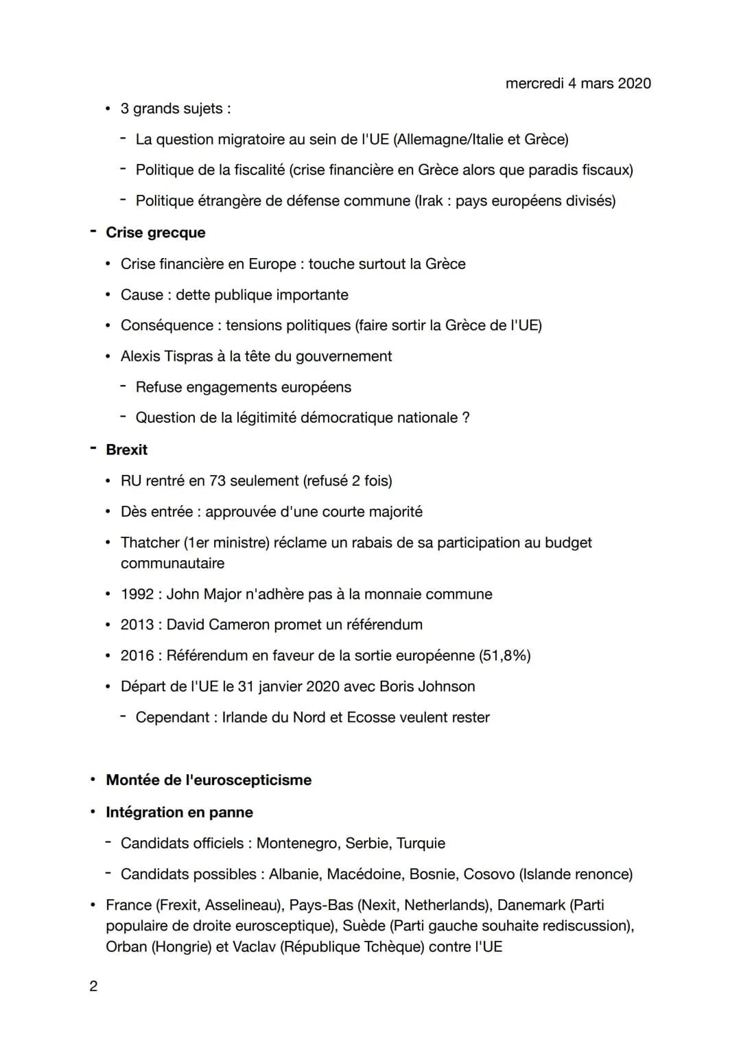 Remises en question de l'UE depuis 1992
Euroscepticisme : personne qui doute de la viabilité ou de l'utilité de la construction
de l'Union e