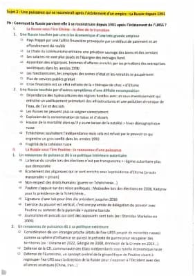 Know Fiche de Révision sur La Russie depuis 1991 thumbnail