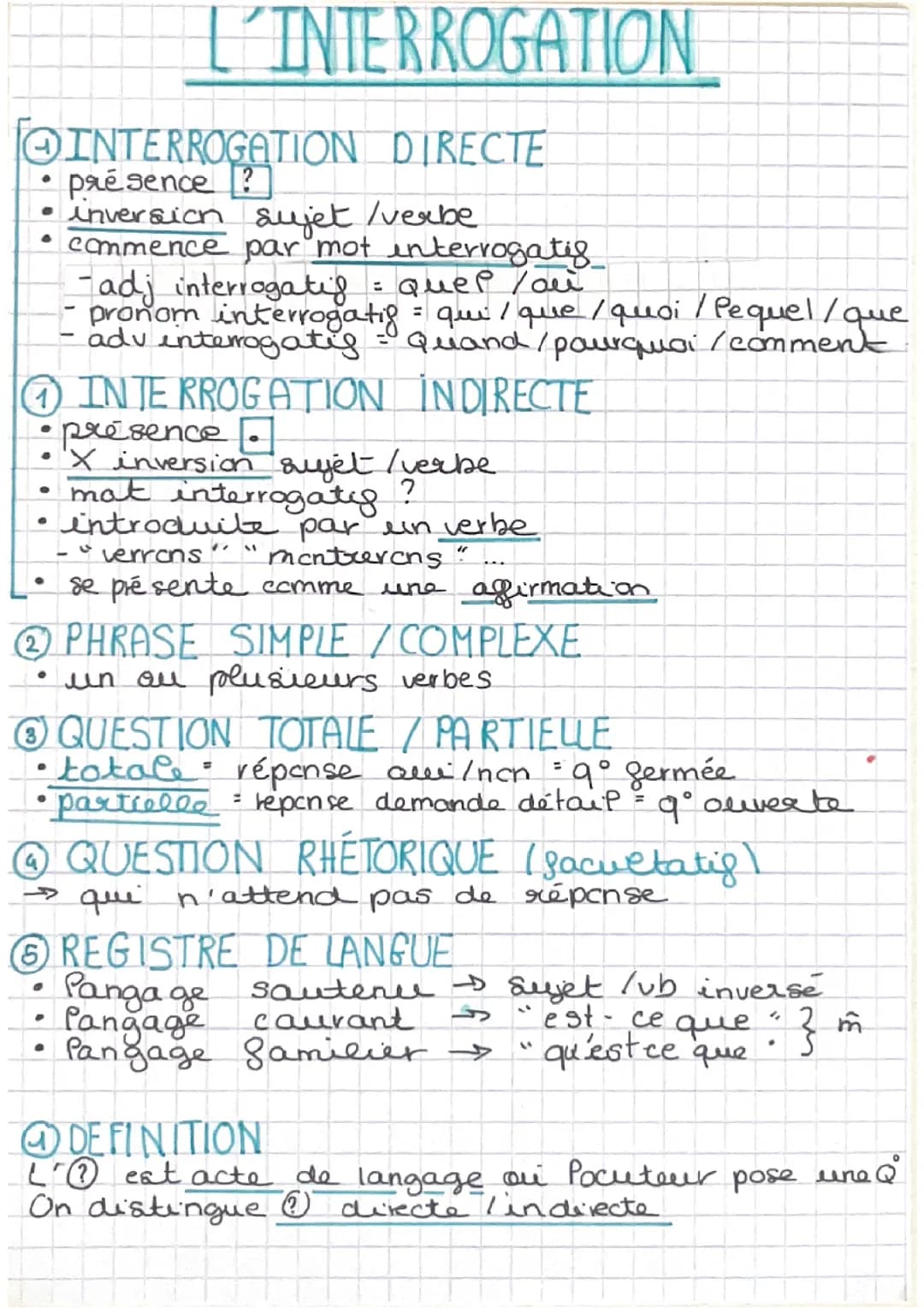 fiche interrogation bac 