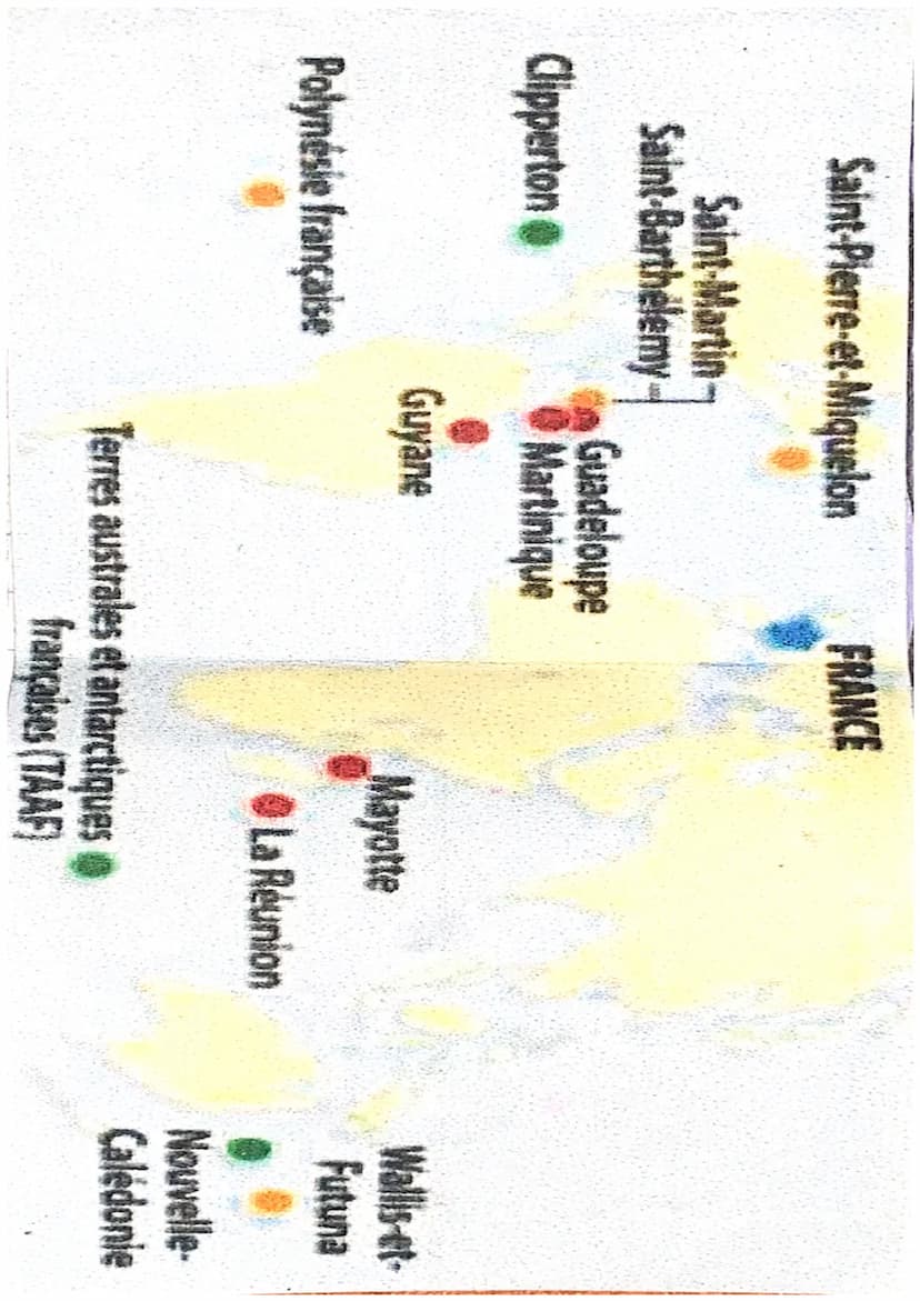 Une position centrale en
Europe
-> 5000 km de littoral répartie sur la
Manche l'Atlantique et la Mediterranée
Guste en métropole)
- Possède 