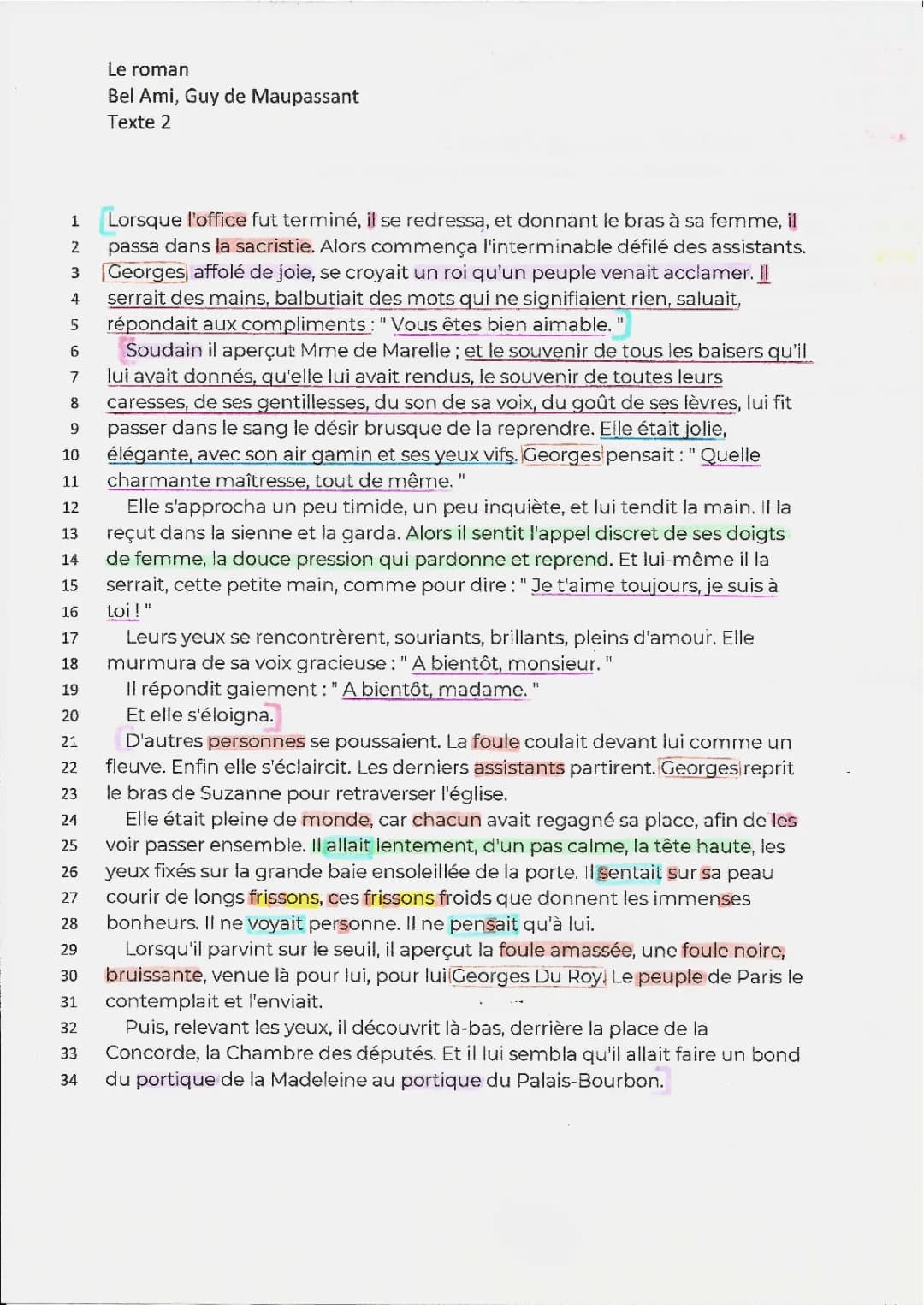 Analyse linéaire de l'excipit de Bel-Ami et texte d'ouverture et conclusion