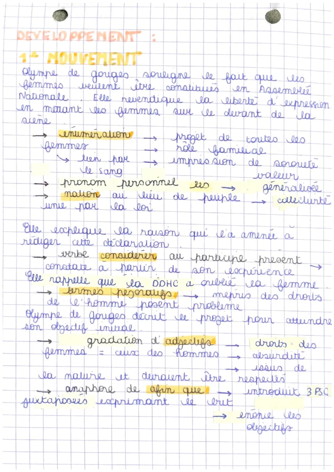 • ORAL BAC.
OLYMPE DE GOUGES
droits de la femme et
citoyenne
Preamerile
harcours
Ecrire
Déclaration des
ea
de
+ Article 1 et 2
la femme
et
c