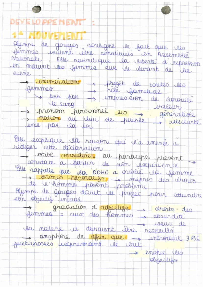 • ORAL BAC.
OLYMPE DE GOUGES
droits de la femme et
citoyenne
Preamerile
harcours
Ecrire
Déclaration des
ea
de
+ Article 1 et 2
la femme
et
c
