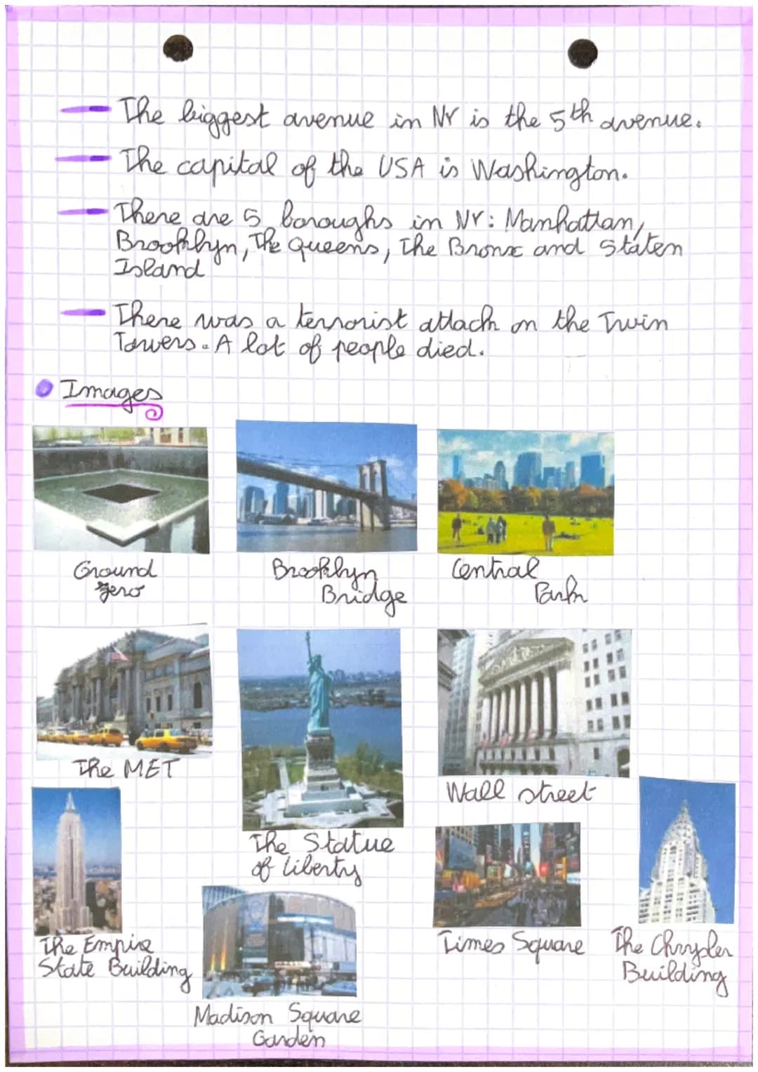 • Carte mentale
on
The Statue of
Liberty
Liberty Island (New York,
There are a
lot of skryscrapers
in NY!
The
State
Empire
Building)
Questio