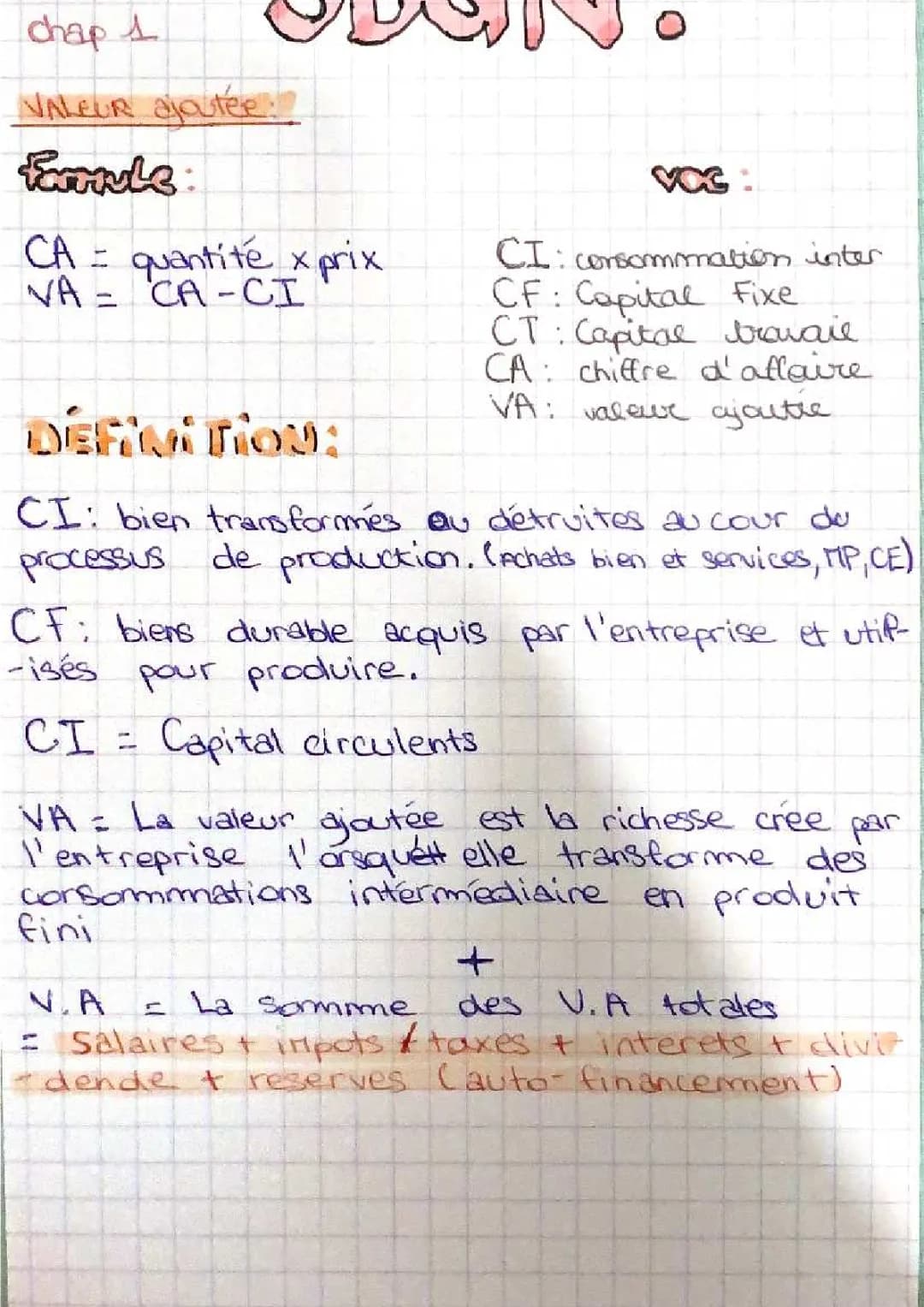 SDGN chap 1  la contribution des acteurs à la création de valeur 
