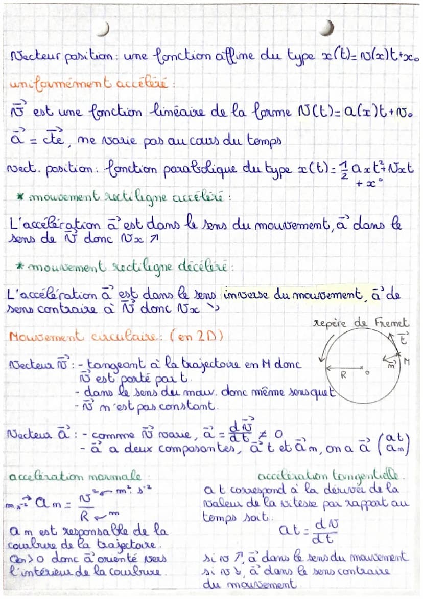 
<h2 id="vecteurposition">Vecteur position</h2>
<p>Dans l'espace en deux dimensions (2D) où z = 0, un point M peut être repéré à l'aide du v